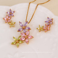 61268 Xuping New Design Fashion colorfui beautiful flowers Jewelry Set For Women